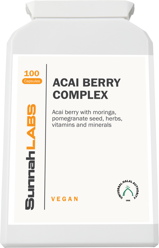 Sunnah Labs Acai Berry Complex supplement bottle on a white background