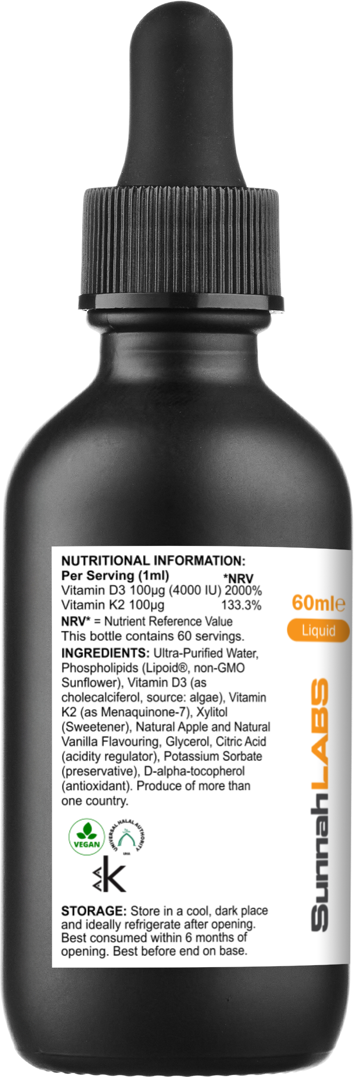 LipoVitamins D3+K2 MK-7 Dropper Bottle (Apple & Vanilla)