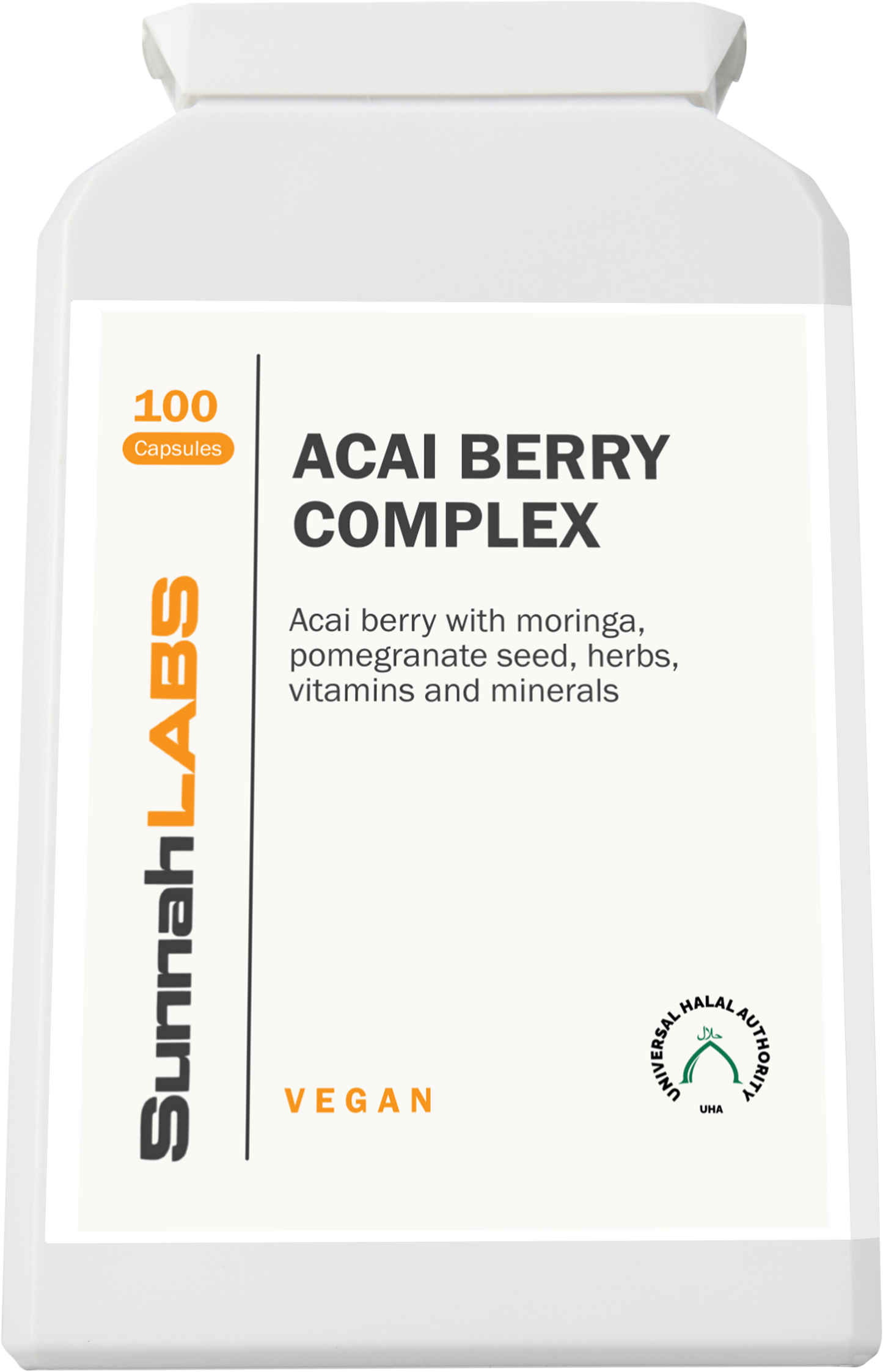 Sunnah Labs Acai Berry Complex supplement bottle on a white background