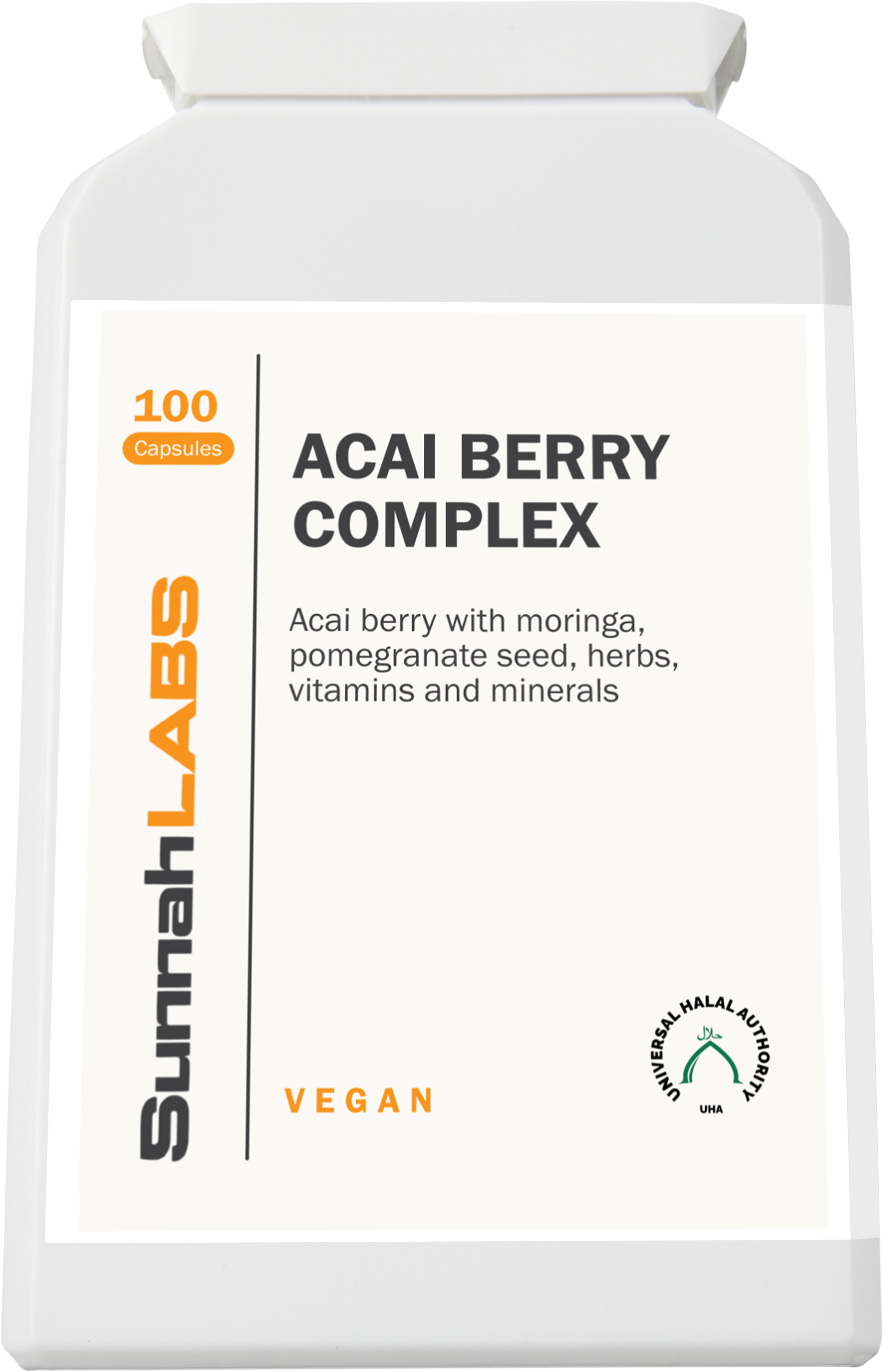 Sunnah Labs Acai Berry Complex supplement bottle on a white background