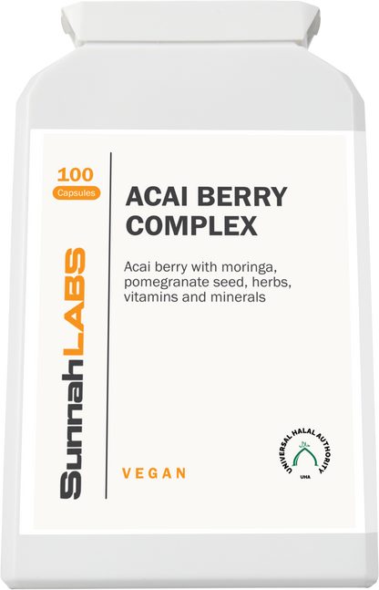 Sunnah Labs Acai Berry Complex supplement bottle on a white background